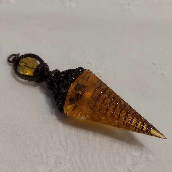 Citrine Chip Crystal Pendulum - Picture 5 of 6